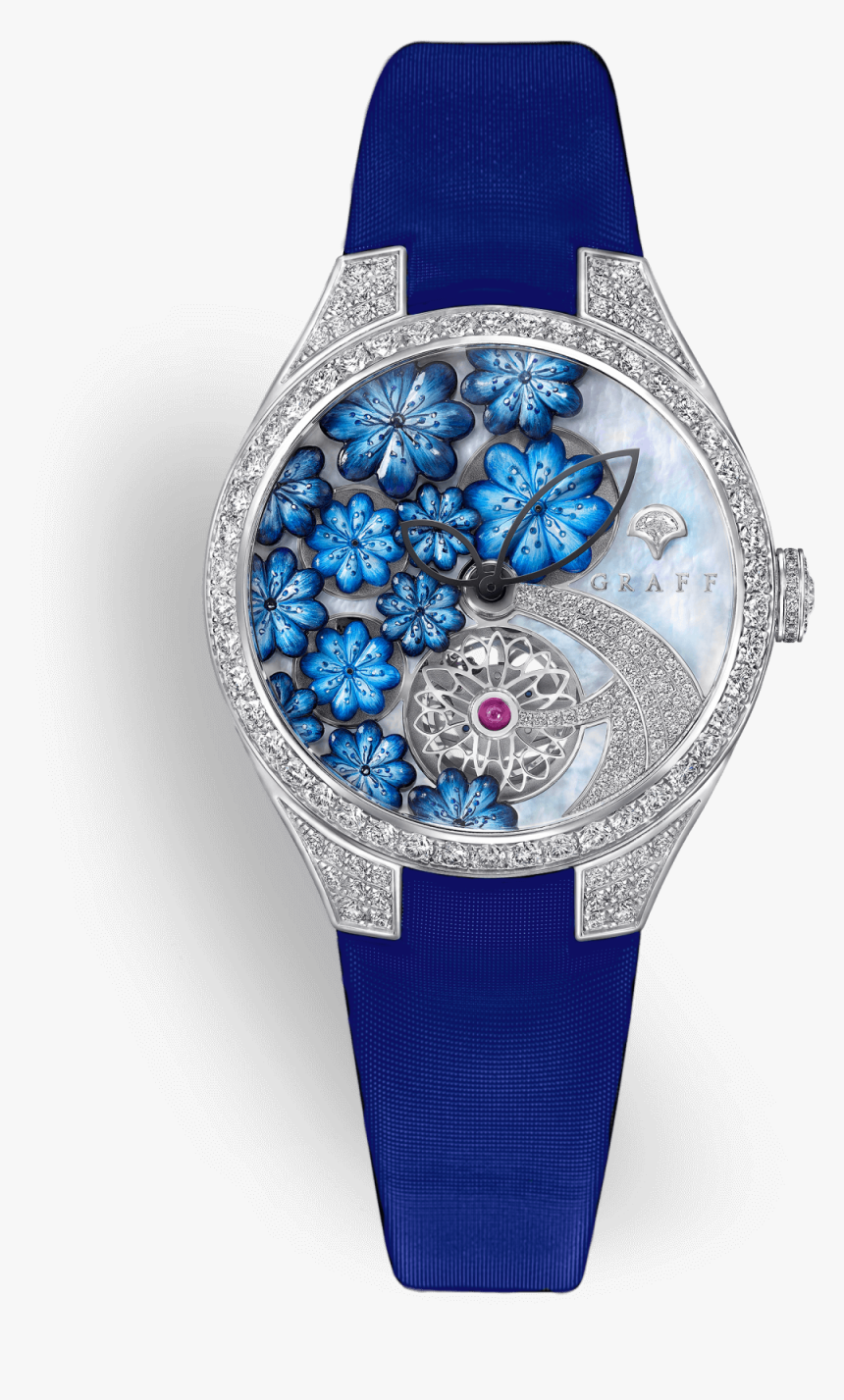 Watch With Ad Diamond And Flowers, HD Png Download, Free Download