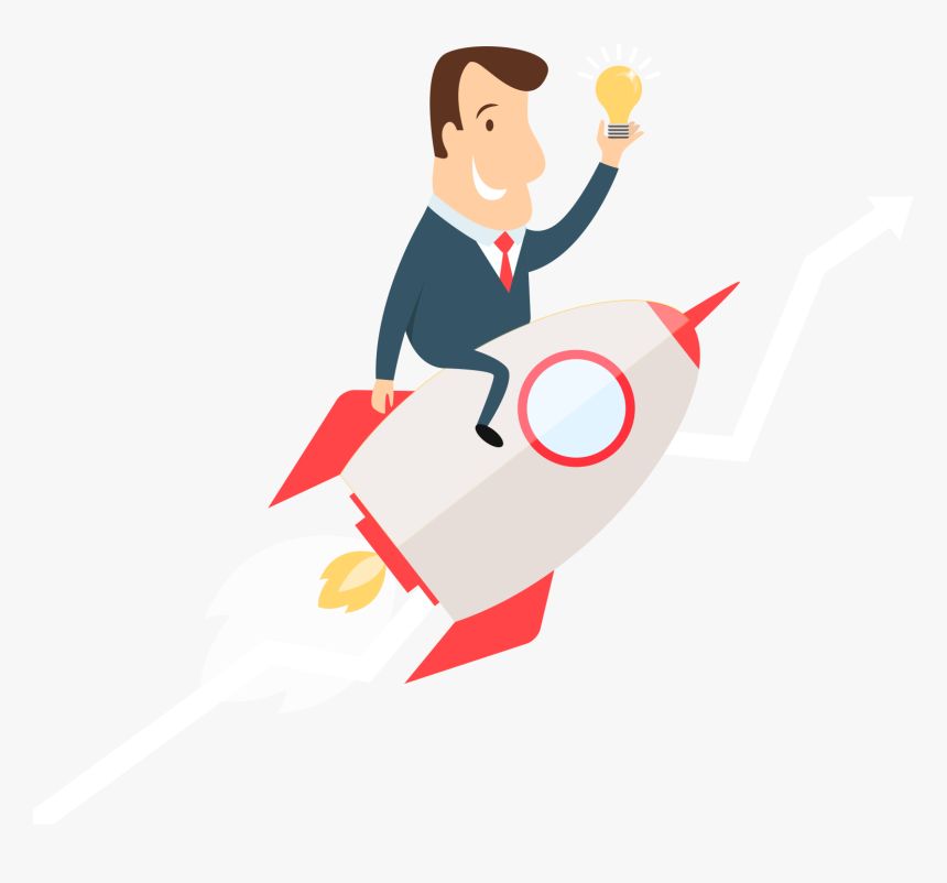 Man On Rocket Cartoon, HD Png Download, Free Download