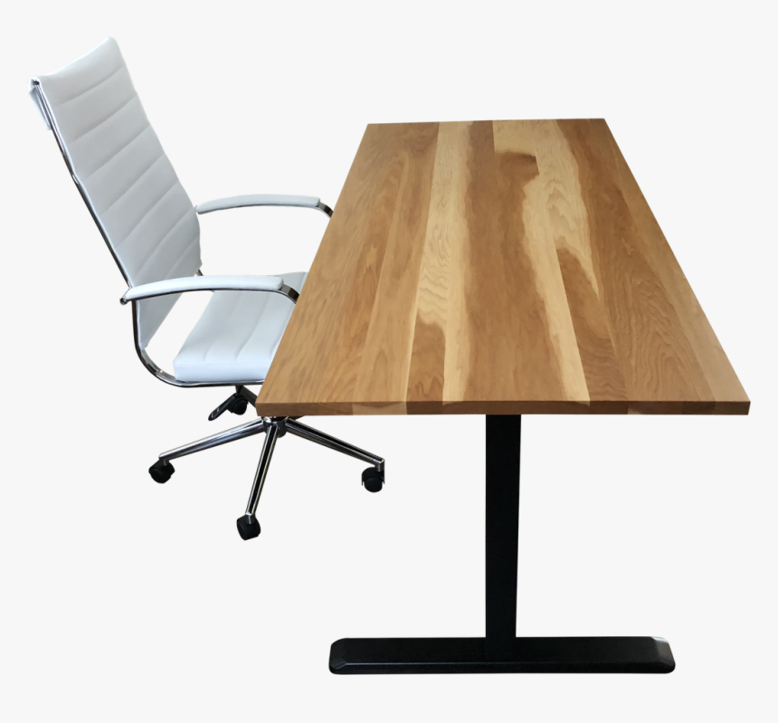 Hickory Desk Top With Standing Desk Frame And Chair - White Oak Desk Top, HD Png Download, Free Download