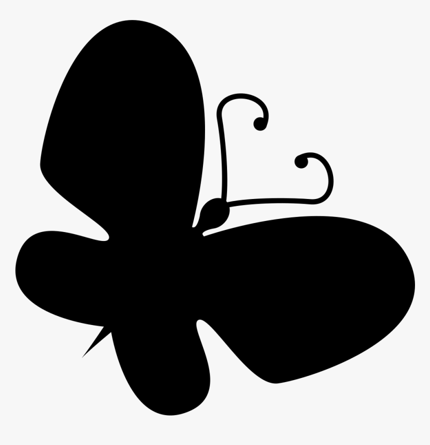 Butterfly Black Shape Rotated To Right - Icon, HD Png Download, Free Download