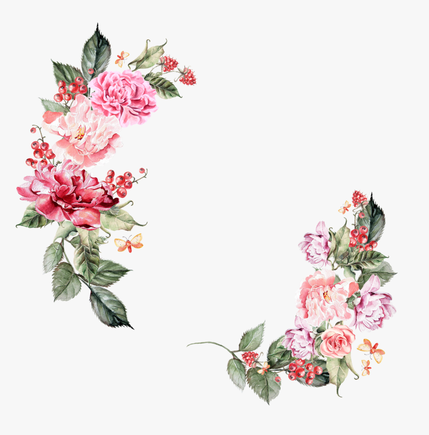 Floral Border Png Hd, Transparent Png, Free Download