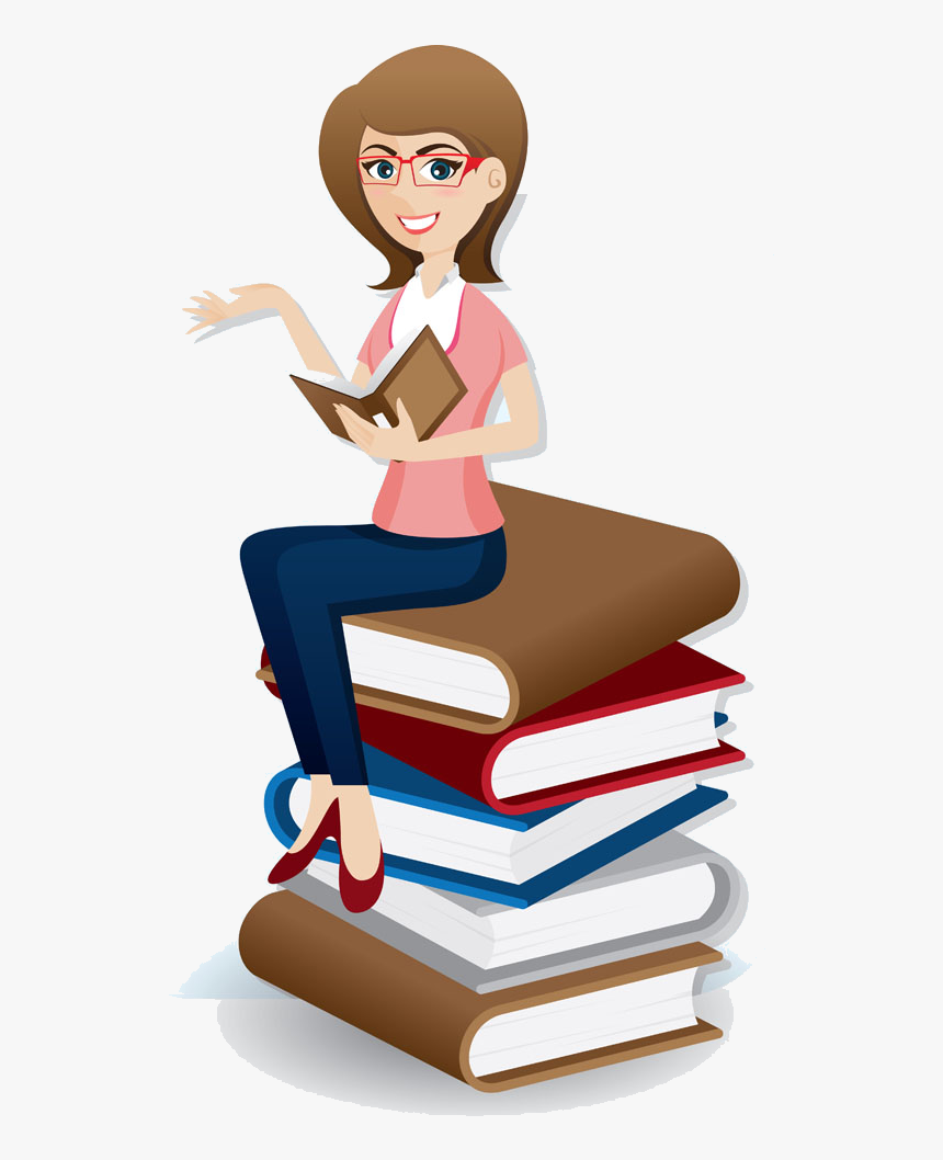 Professional Woman Book Women Free Download Png Hd - Cartoon Woman With Book, Transparent Png, Free Download