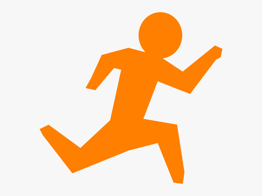 Person Running Running Man Orange Clip Art At Vector - Running Clipart Blue, HD Png Download, Free Download