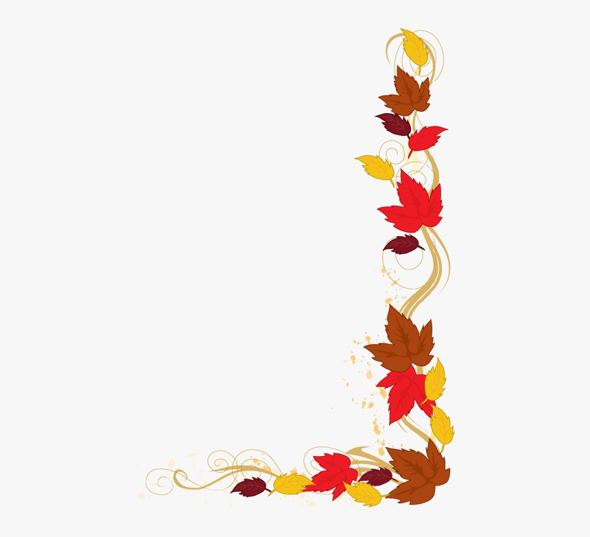 Clipart Borders Autumn - Fall Leaves Clip Art Border, HD Png Download, Free Download