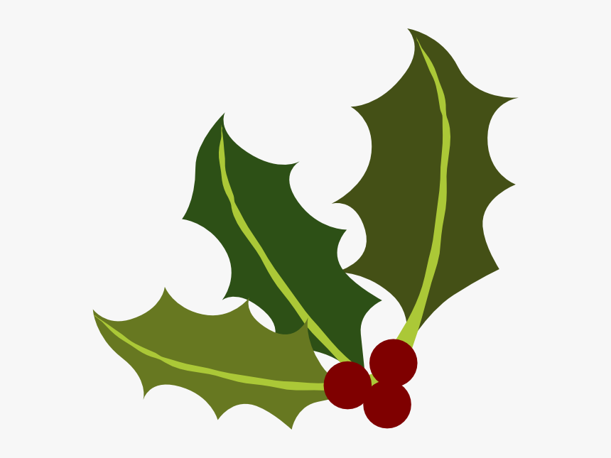 Holly Berries Clip Art Free - Holly Leaf Clipart Free, HD Png Download, Free Download