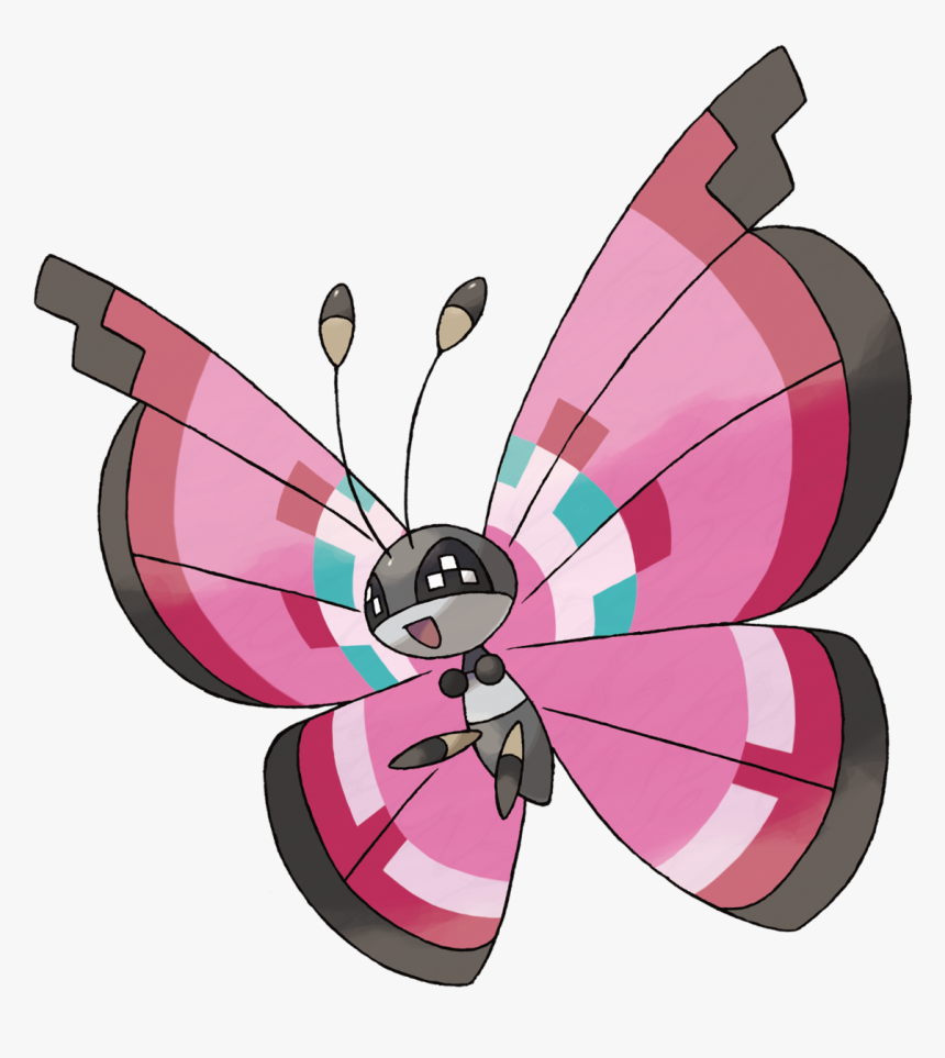 Fairy Wings Side View Png - Vivillon Pokemon, Transparent Png, Free Download