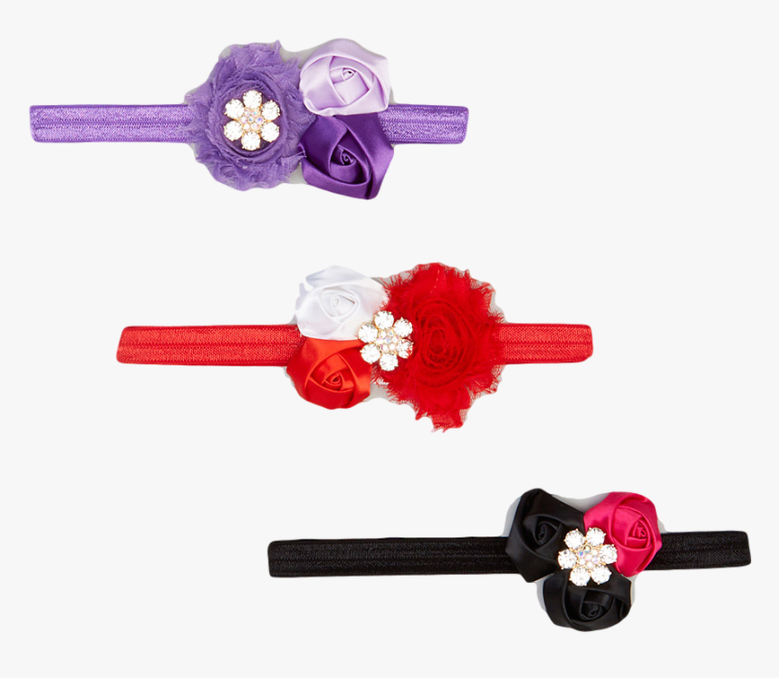3pc Red & Purple Floral Headband Set - Artificial Flower, HD Png Download, Free Download