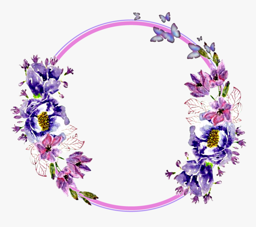 Flowers Stickers Garland Wreaths - Circle Of Flowers Transparent, HD Png Download, Free Download