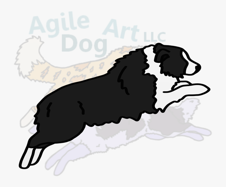 Dog Catches Something Clipart , Png Download - Running Australian Shepherd Silhouette, Transparent Png, Free Download