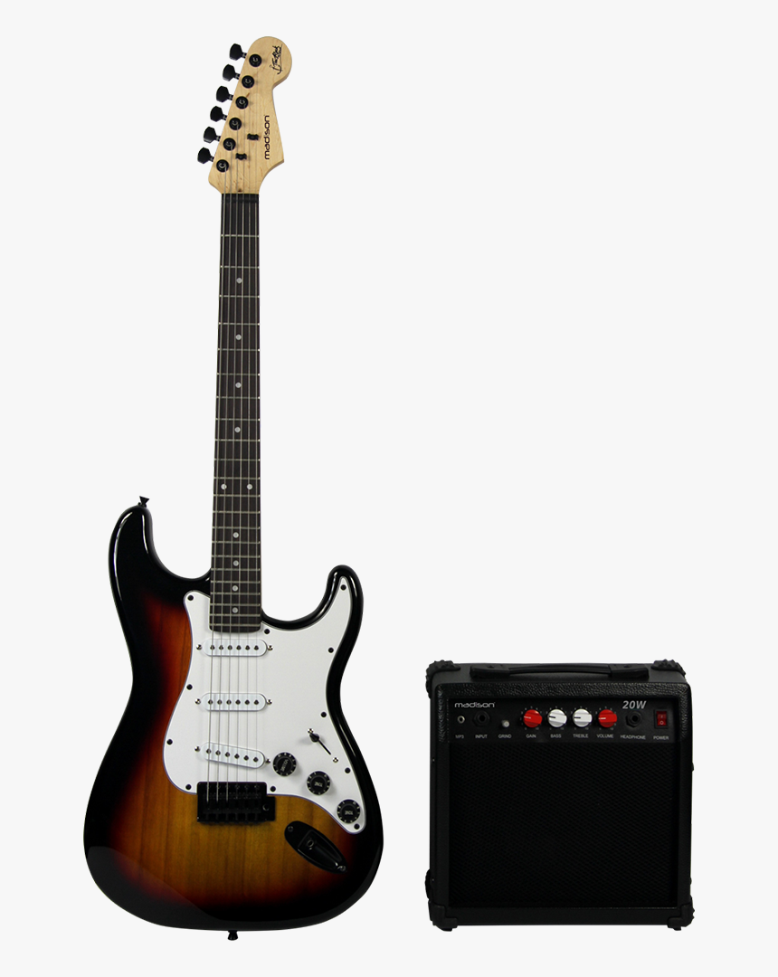 Pack Completo De Guitarra Electrica Madison Vintage - Squier Stratocaster Affinity Red, HD Png Download, Free Download