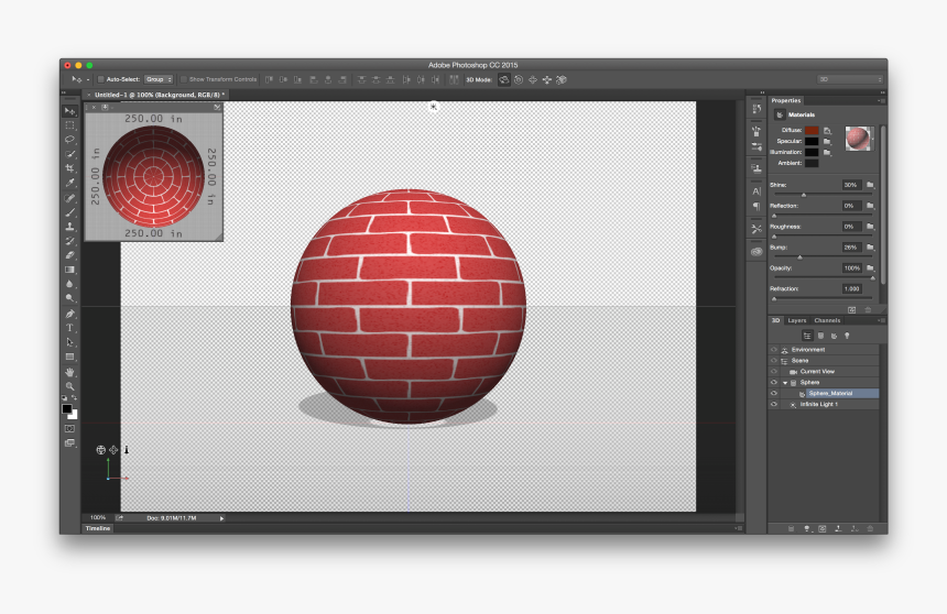 Photoshop Texture In The 3d Panel - Texture Mapping, HD Png Download, Free Download