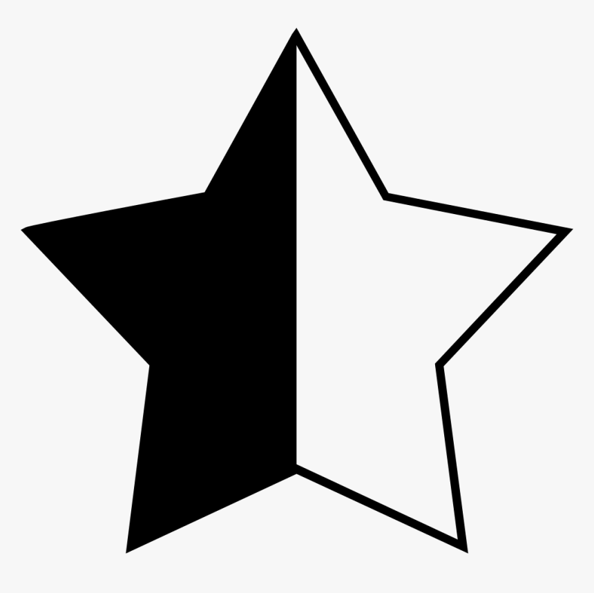A Half Star Rating - Black Half Star Transparent, HD Png Download, Free Download