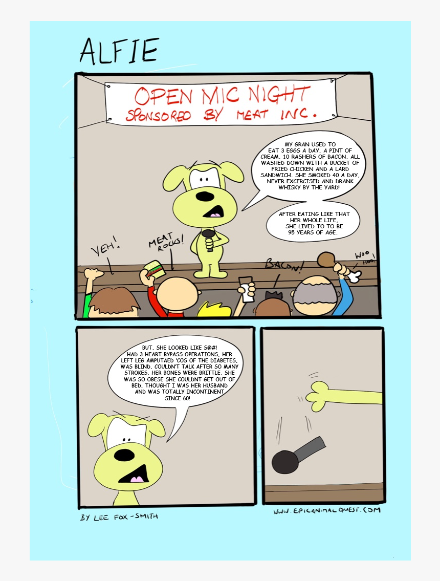 Vegan Alfie Dog Cartoon Strip 30 Day Challenge - Cartoon Vegan Dog, HD Png Download, Free Download