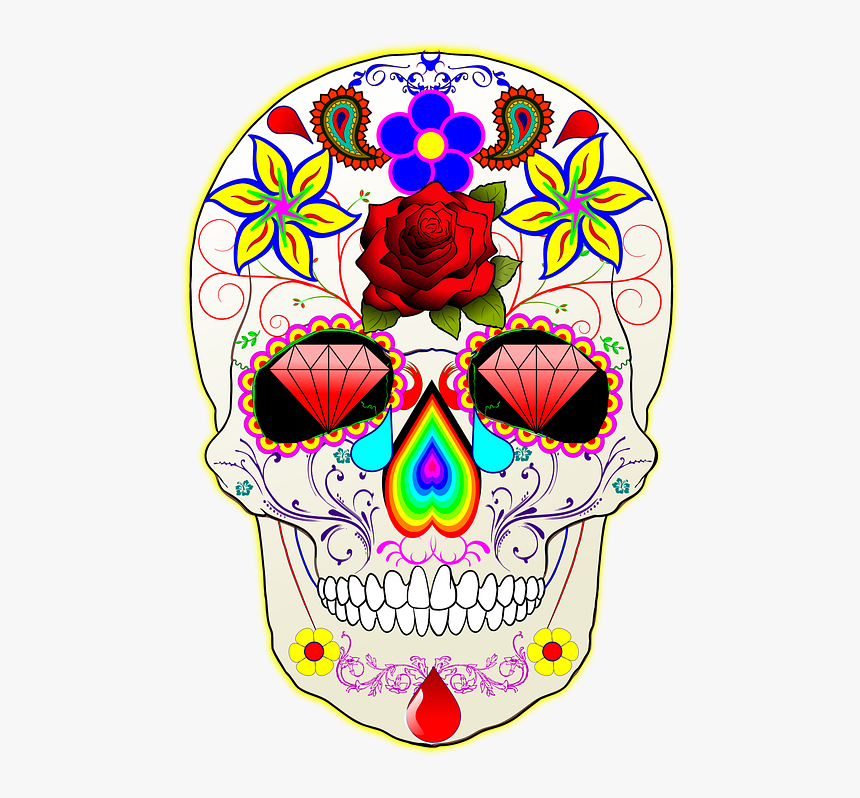 Mexican, Sugar, Skull, Day, Dead, Halloween, Death - Sugar Skull Out Of Paper Plate, HD Png Download, Free Download