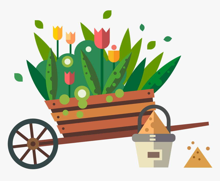 Transparent Wheelbarrow Png - Transparent Garden Clipart, Png Download, Free Download