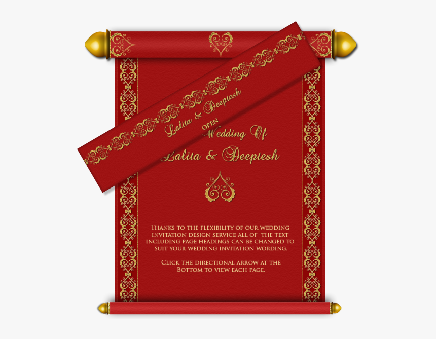 Border Designs For Indian Wedding Cards Wwwimgkidcom - Scroll Wedding Card Design, HD Png Download, Free Download