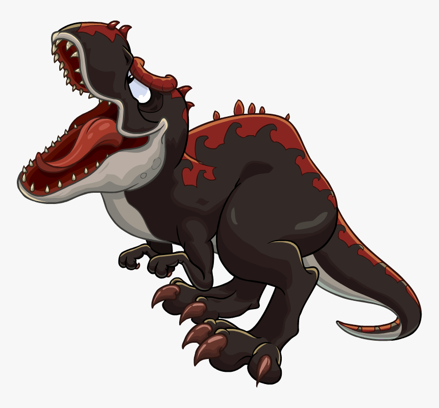 Transparent Tickle Clipart - Black And Red Dinosaur, HD Png Download, Free Download