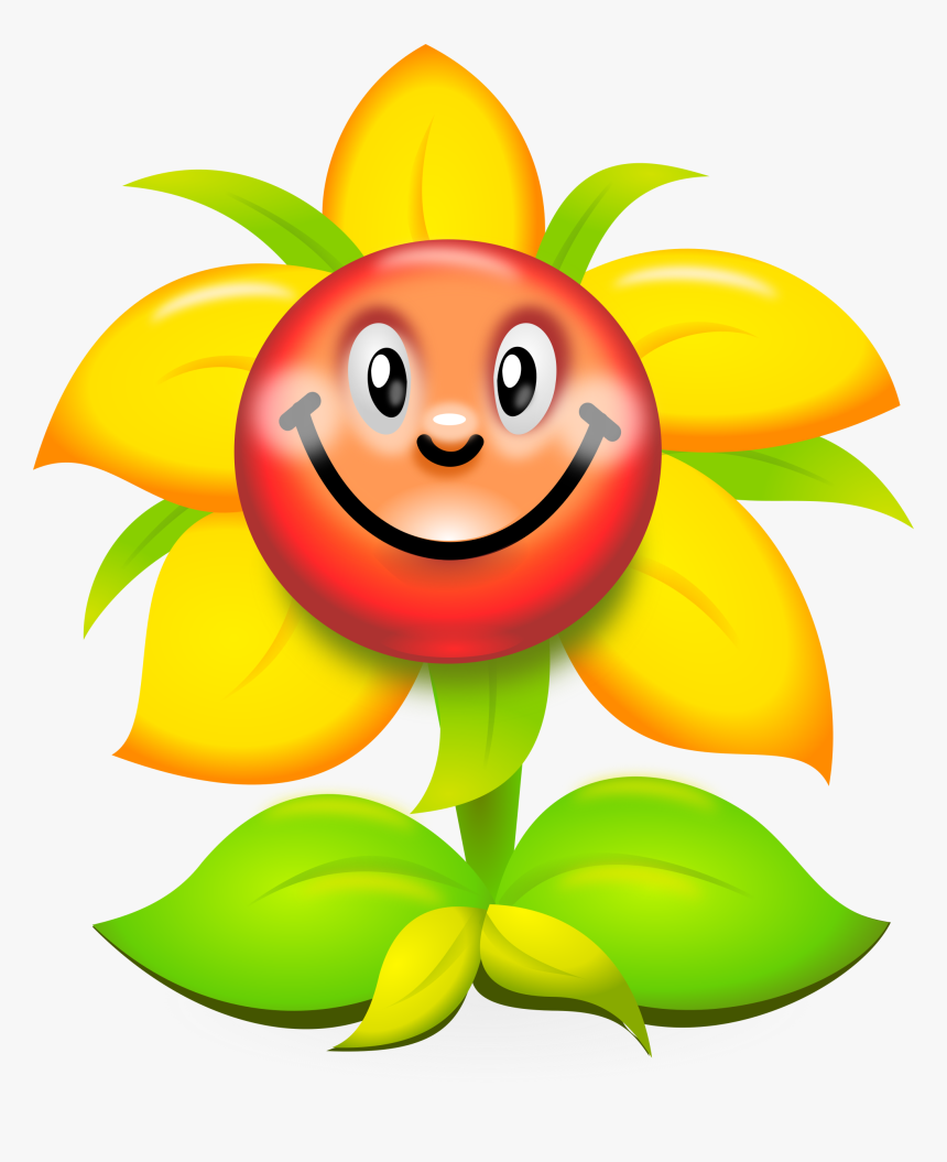Yellow Flower Clipart Smiley Flower - Funny Flower Clipart, HD Png Download, Free Download
