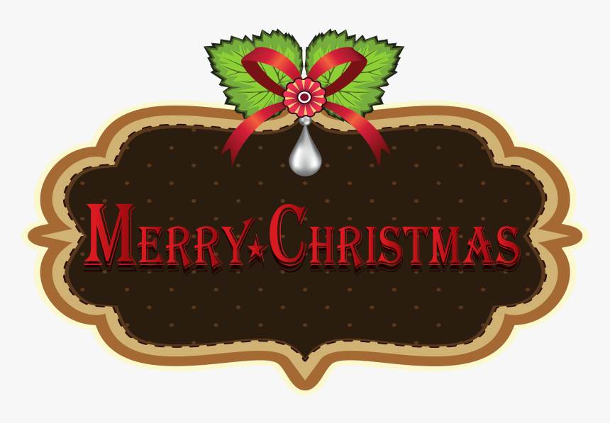 Merry Christmas Label Png Clipart - Illustration, Transparent Png, Free Download