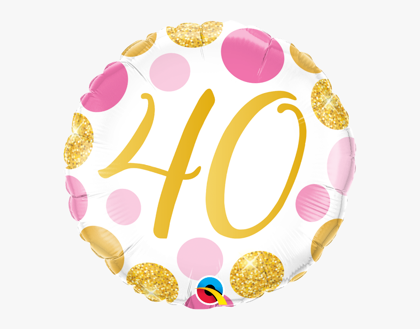 40 Pink & Gold Dots - 50th Birthday Balloon Pink, HD Png Download, Free Download