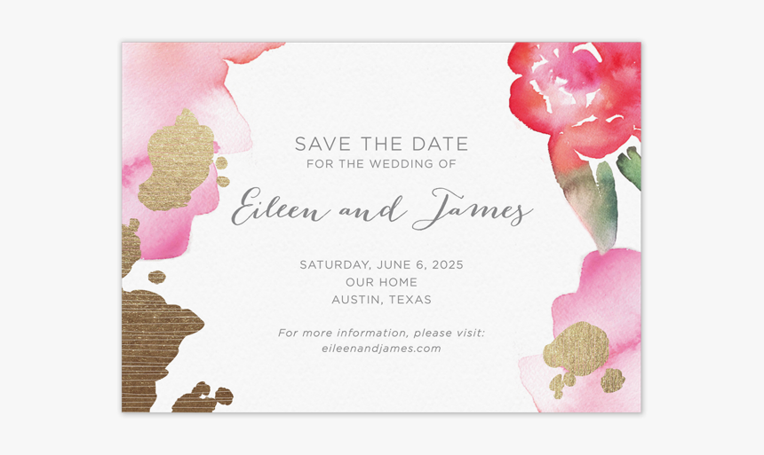 Watercolor Save The Date Chloe - Japanese Camellia, HD Png Download, Free Download