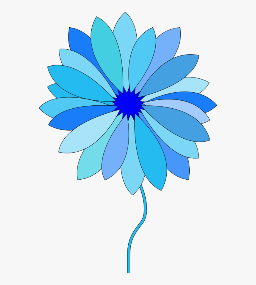 Flowers Vectors Clipart Animated - Blue Cartoon Flowers Clipart, HD Png Download, Free Download