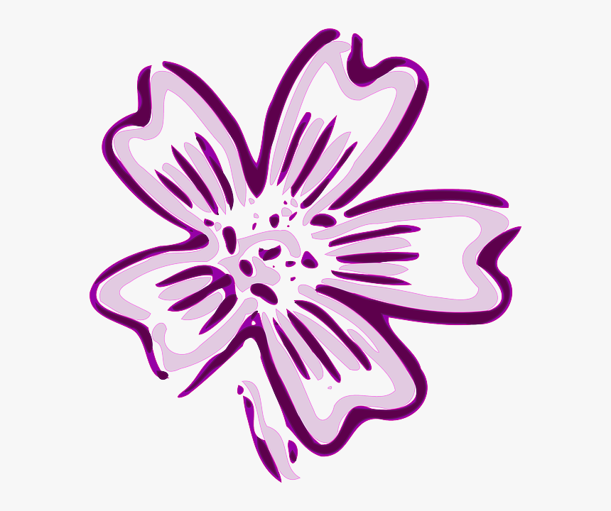 Flower, Flowers, Cartoon, Purple, Plant, Violet, Colors - Blue And Purple Flowers Clip Art, HD Png Download, Free Download