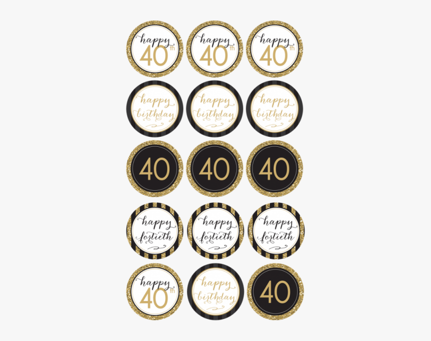 40th Birthday Edible Cupcake Toppers - Happy 30th Birthday Cupcake Toppers, HD Png Download, Free Download