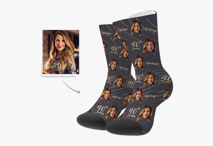 Custom Face Age Name Socks - Sock, HD Png Download, Free Download