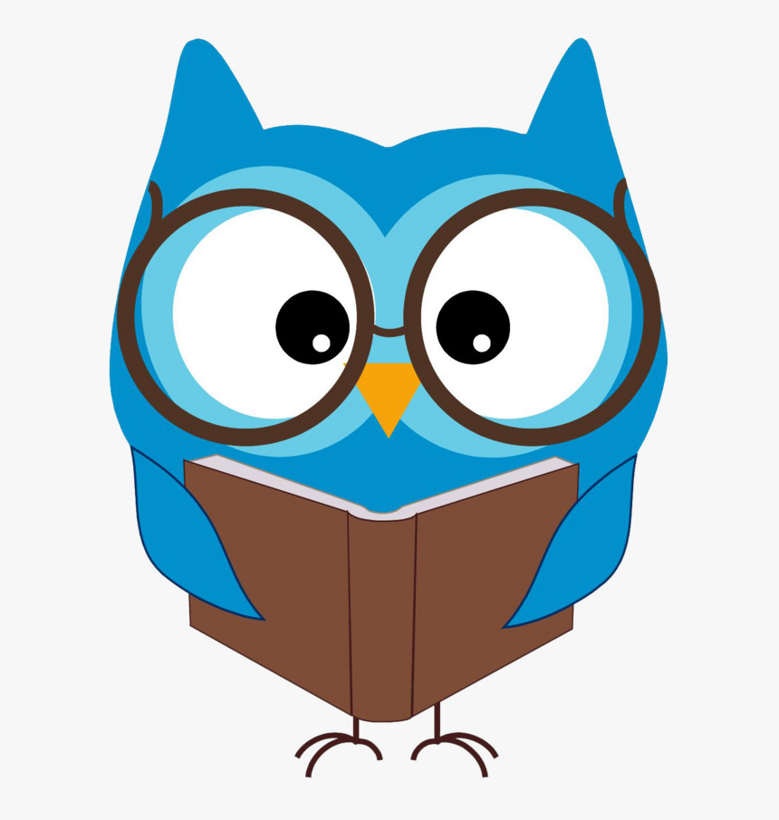 Reading Owl Cartoon Blue Book Image And For Free Transparent - Owl Reading Clipart, HD Png Download, Free Download