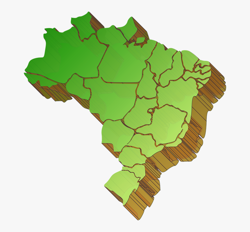Mapa, Mapa Do Brasil Divisão, Estados, Extrusão - Mapa Brasil Estados Vetor, HD Png Download, Free Download