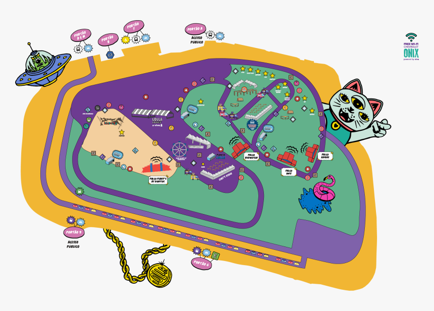 Mapa Lollapalooza Brasil 2019, HD Png Download, Free Download