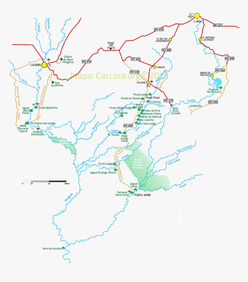 Mapa Geral Do Pantanal De Mato Grosso - Mapa Do Pantanal Png, Transparent Png, Free Download