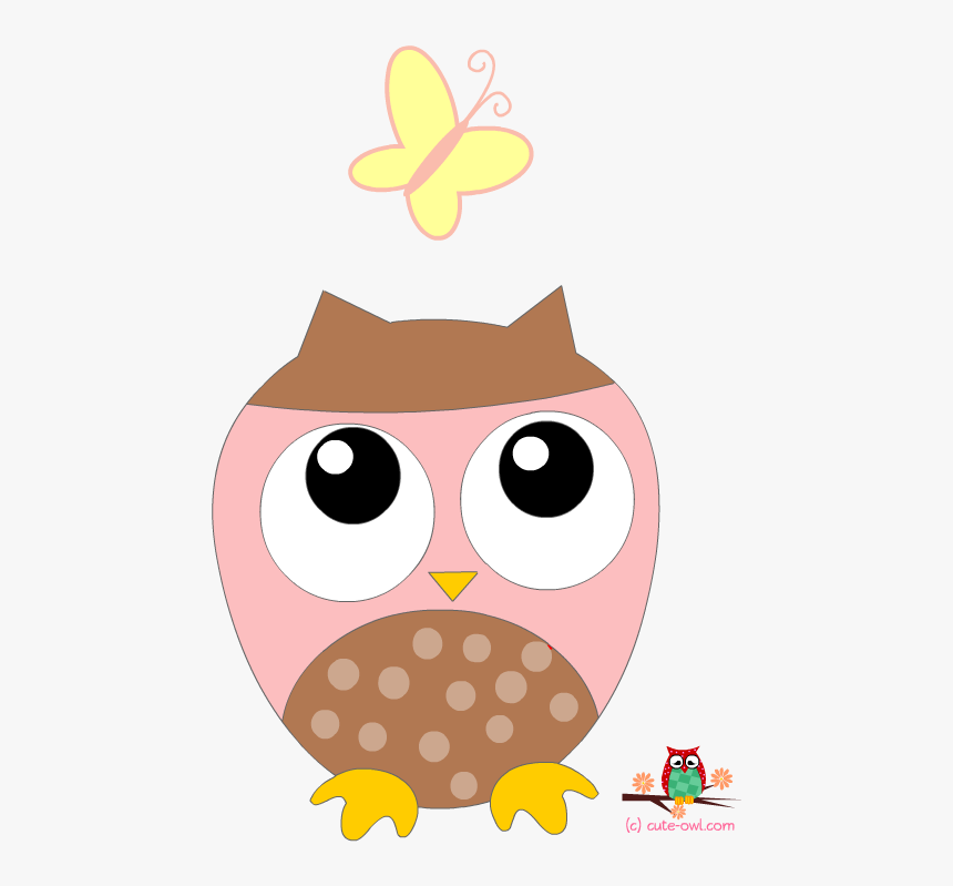 Adorable Clipart Owl - Owl And Butterfly Clipart, HD Png Download, Free Download