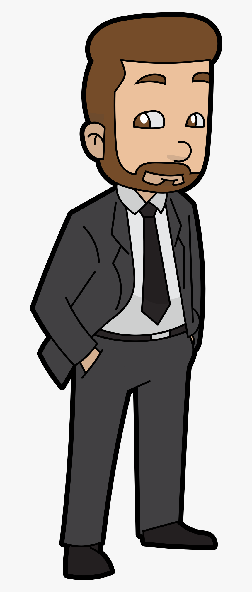 Cartoon Man In Suit Png, Transparent Png, Free Download