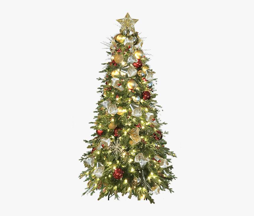 Decorated Christmas Tree Snow Png, Transparent Png, Free Download