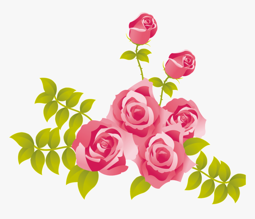 Transparent Pink Flowers Png - Painted Roses Clipart, Png Download, Free Download