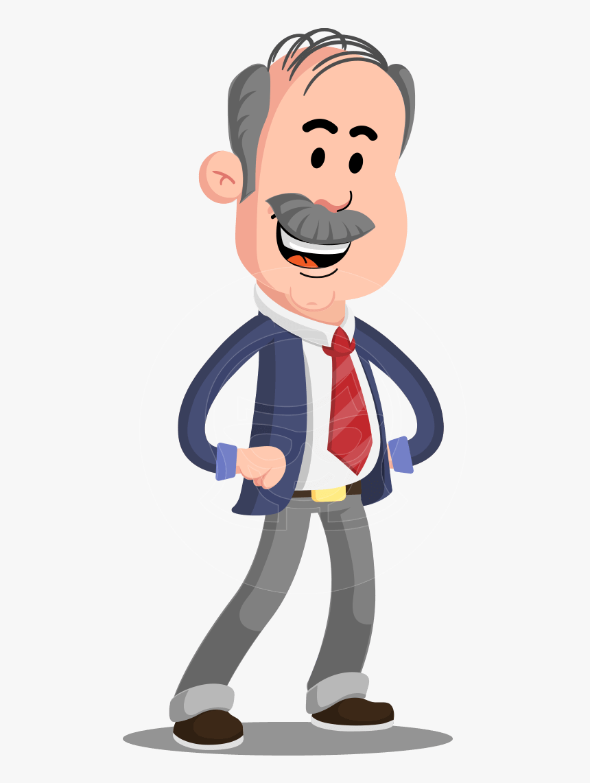 Flat Elderly Businessman Cartoon Vector Character Aka - Elderly Cartoon Png, Transparent Png, Free Download
