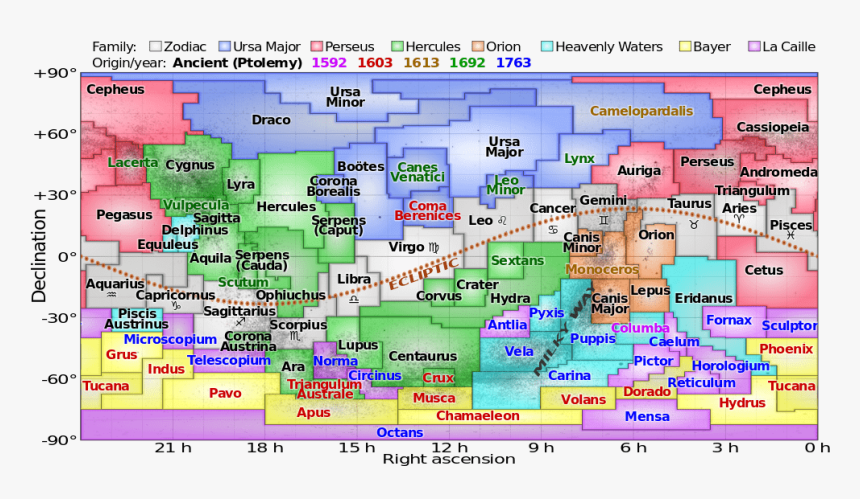 88 Constellations Map, HD Png Download, Free Download