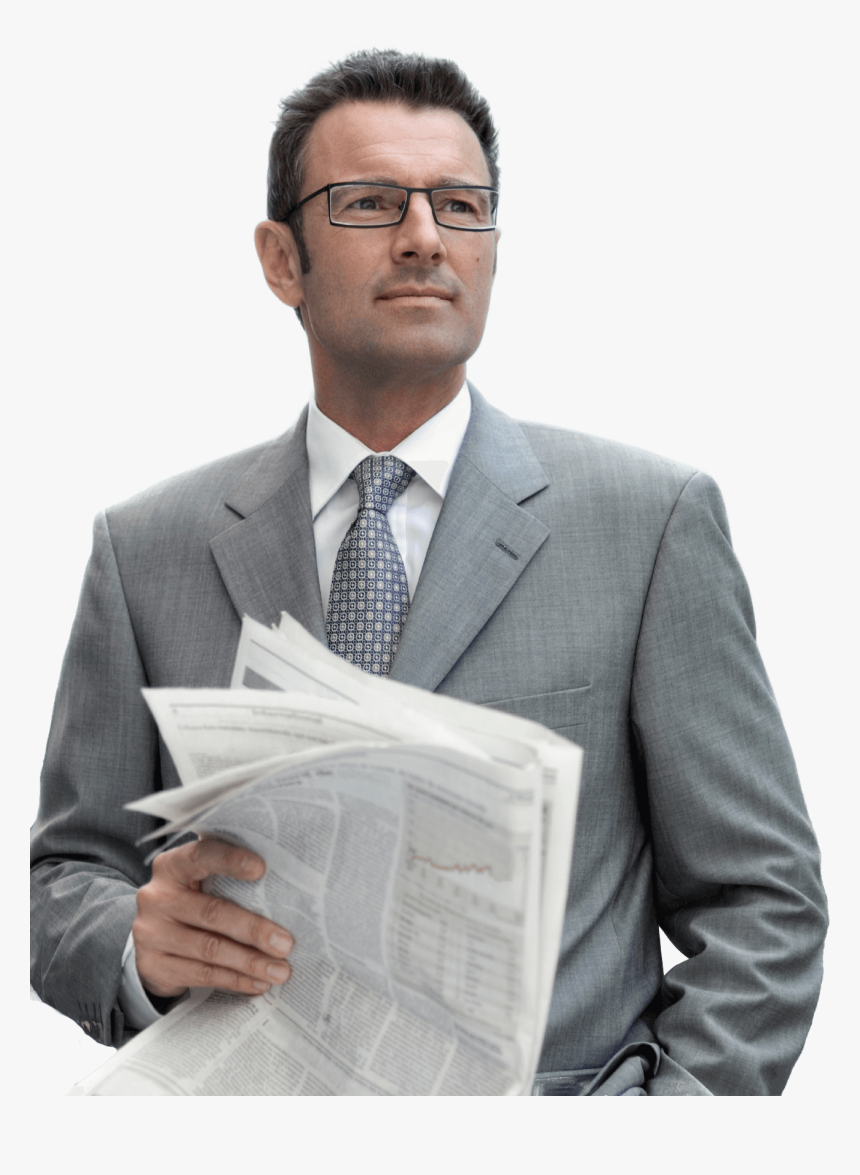 Newspaper Businessman Clip Arts - Transparent Business Man, HD Png Download, Free Download