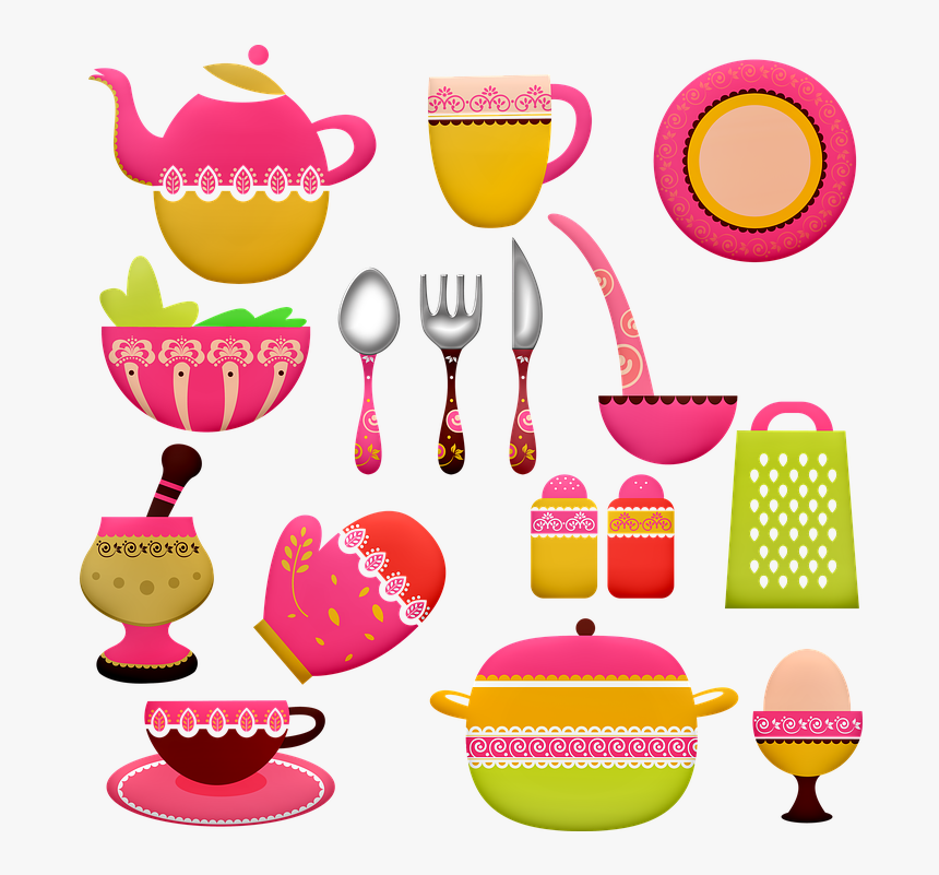 Transparent Pots And Pans Clipart - Kitchen Items Vector, HD Png Download, Free Download