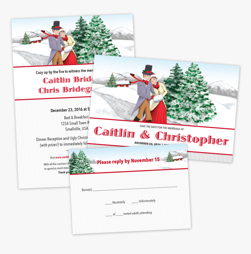 Christmas Wedding Invitation Set, HD Png Download, Free Download