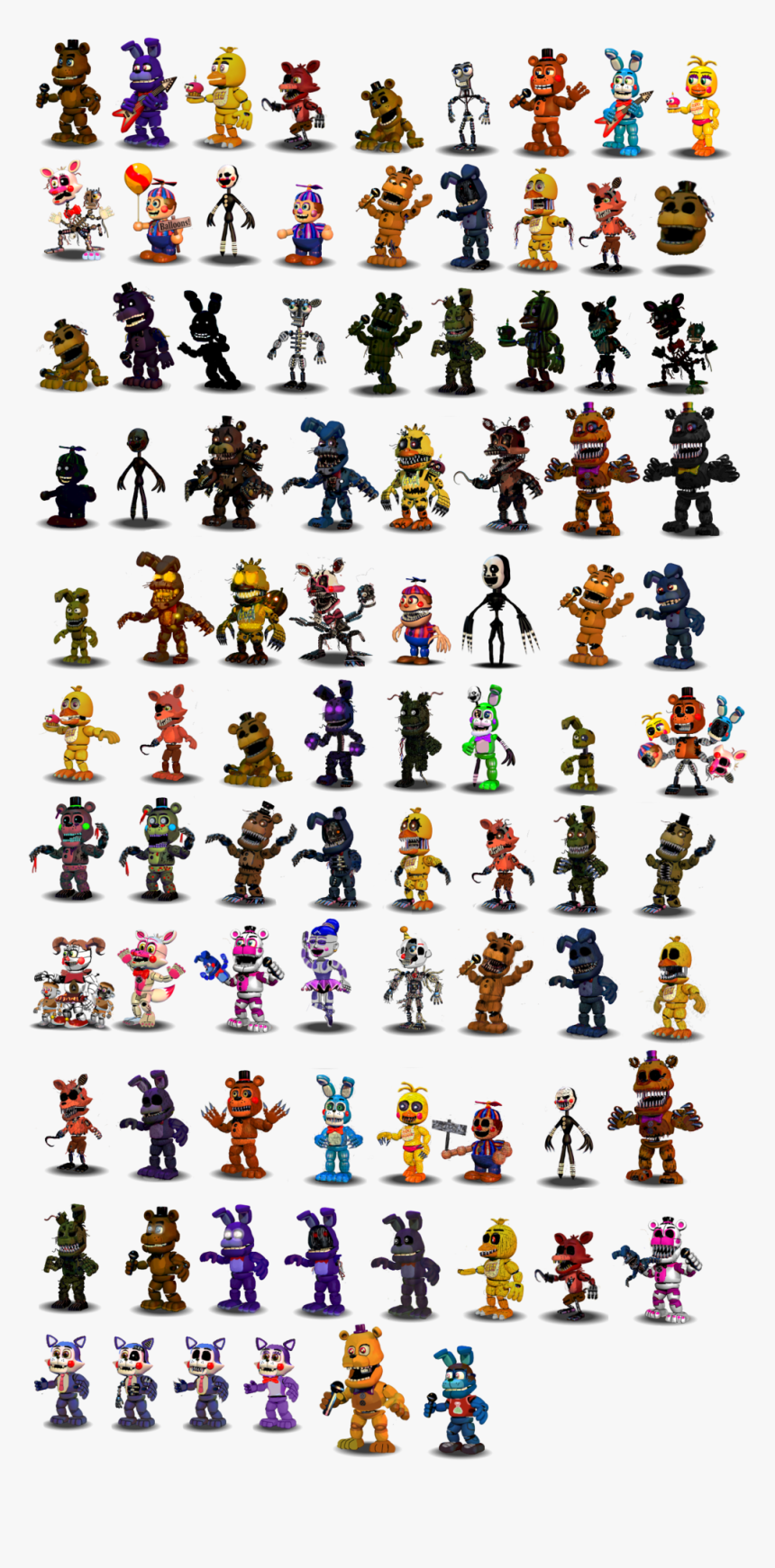 Fnaf All Characters Png, Transparent Png, Free Download