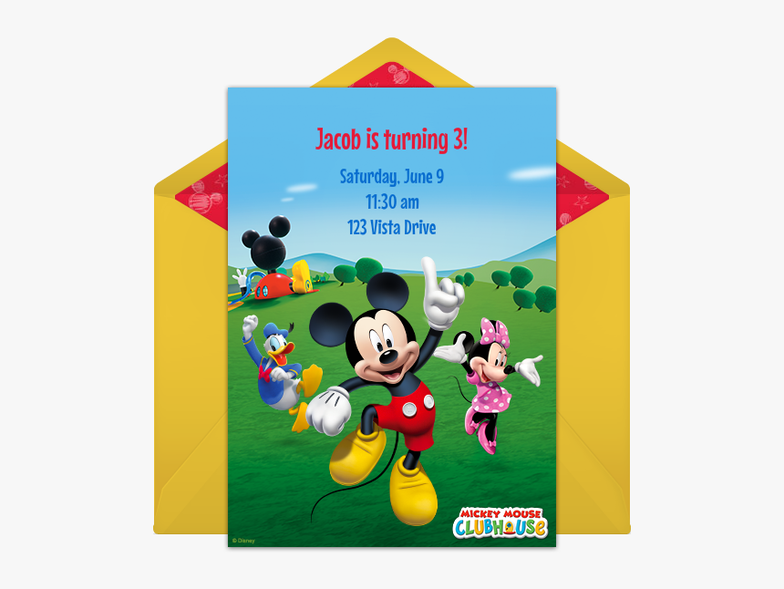 Mickey Mouse Clubhouse Party Invitation, HD Png Download, Free Download