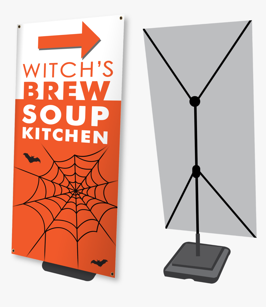 Outdoor Banner Stands For Halloween - Spider Web, HD Png Download, Free Download