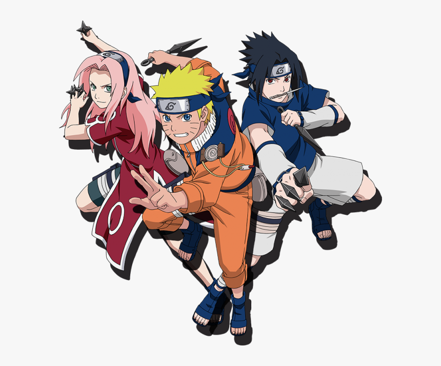 Naruto Characters Png - Naruto Sakura E Sasuke, Transparent Png, Free Download
