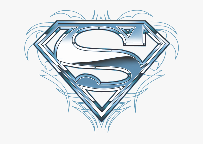 Superman Tribal Chrome Shield Youth T Shirt Class Superman