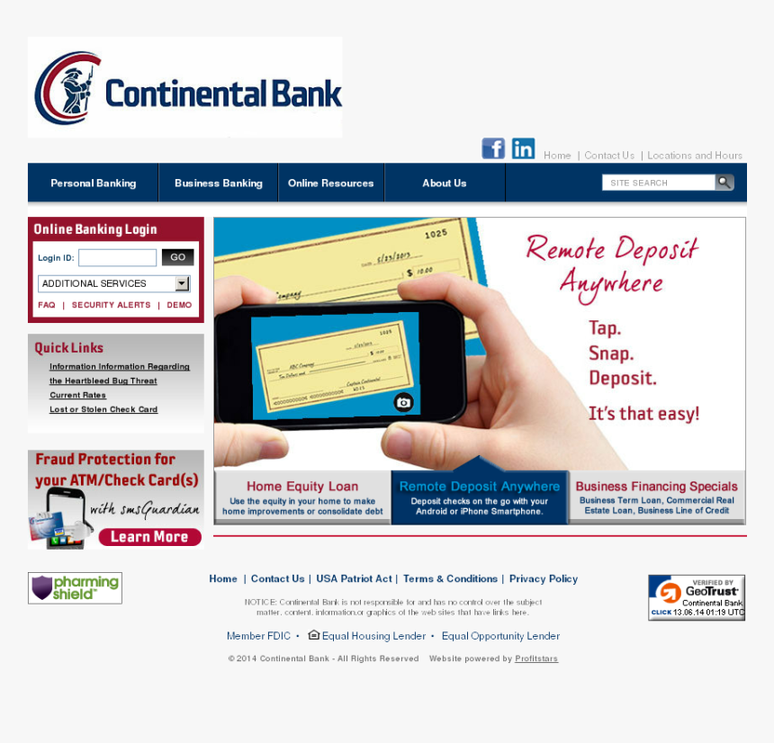 Continental Bank, HD Png Download, Free Download