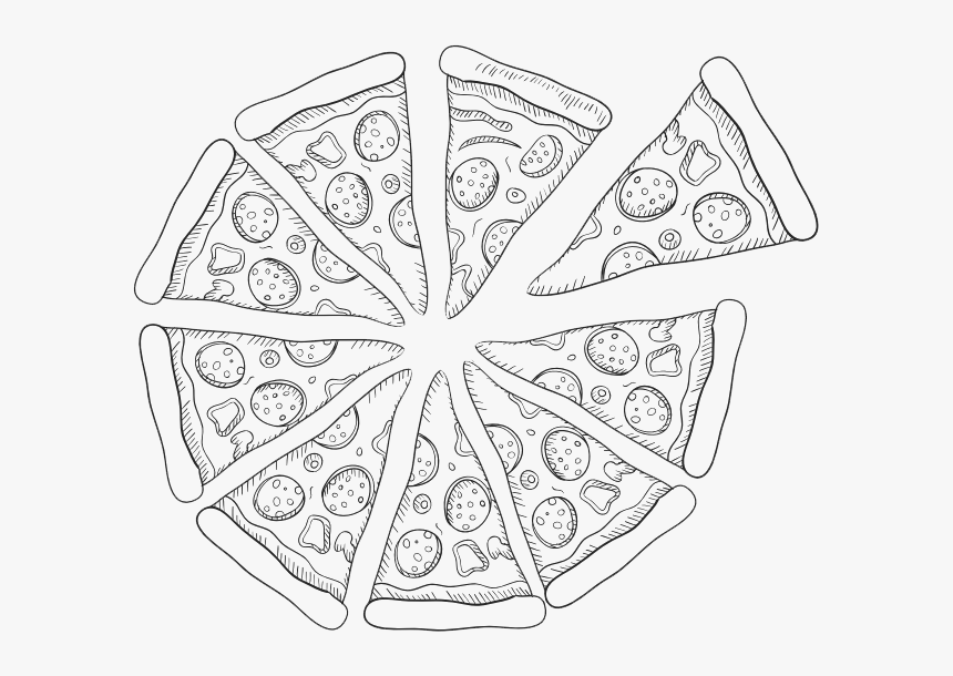 Transparent Pizza Box Clipart - Transparent Pizza Sketch Png, Png Download, Free Download