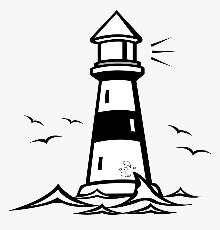 Clipart House Sketch Jpg Black And White Lighthouse - Light House Black And White, HD Png Download, Free Download